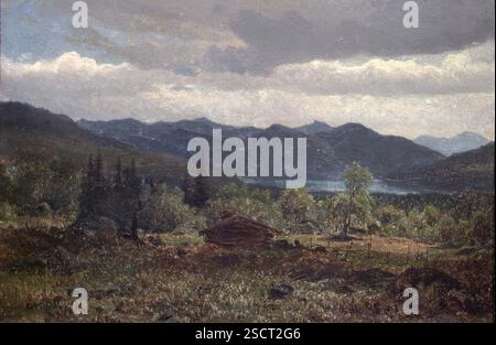 Landschaft mit Mountain Farm, 1848. Stockfoto