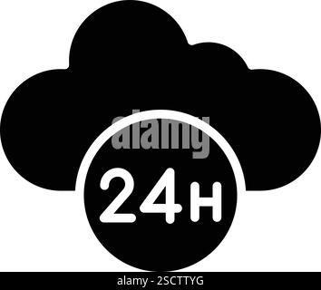 24-Stunden-Vektor-Symbol-Design-Illustration Stock Vektor