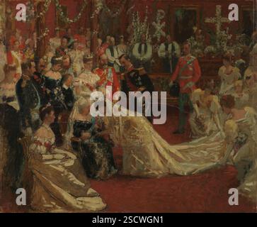 Die Hochzeit von Prinz Carl und Prinzessin Maud, wahrscheinlich 1896-1897. Stockfoto