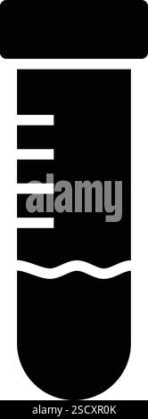 Konstruktionsabbildung des Vektorsymbols für das Teströhrchen Stock Vektor