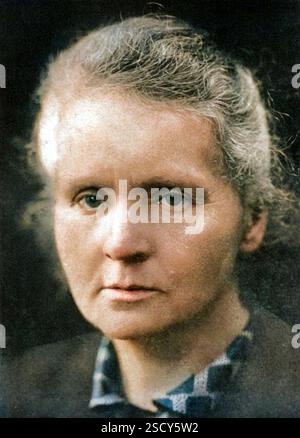 Marie Curie (1867-1934), polnische Physikerin, 1926. 1898 entdeckten Curie und ihr Mann Pierre zwei neue Elemente, Polonium und Radium. Marie hat den Großteil der Arbeit an der Herstellung dieser Elemente geleistet, und bis heute sind ihre Notizbücher noch zu radioaktiv, um sie zu verwenden. 1904 erhielten die Curies und Henri Becquerel den Nobelpreis für Physik. Curie erhielt 1911 den Nobelpreis für Chemie. Aus „an Outline of Christianity, the Story of our Civilisation“, Band 4: „Christianity and Modern Thought“, herausgegeben von RG Parsons und AS Peake, herausgegeben von The Wave Stockfoto