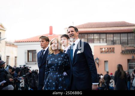 Athen, Griechenland. Februar 2025. Pavlos de Grece, früher Kronprinz von Griechenland und Prinz von Dänemark, nimmt am 7. Februar 2025 an der Hochzeitszeremonie seines Bruders Nikolaos de Grece und Chrysi Vardinogianni mit Marie-Chantal in Athen Teil. (Foto: Maria Chourdari/NurPhoto)0 Credit: NurPhoto SRL/Alamy Live News Stockfoto