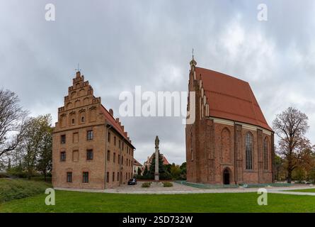 Ein Bild der Kirche der Heiligen Jungfrau Maria und des Palatiums in Posen. Stockfoto