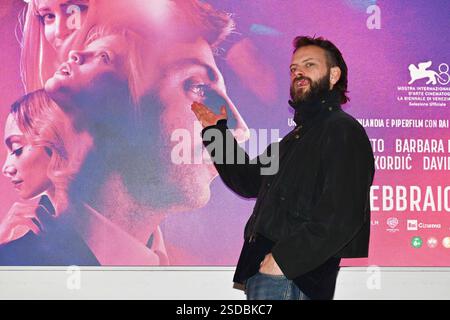 Rom, Italien. Februar 2025. Alessandro Borghi nimmt an der Fotokonferenz zur Präsentation des Films Diva Futura im Cinema Barberini Teil. Quelle: SOPA Images Limited/Alamy Live News Stockfoto
