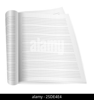 Musikpersonal auf weißem Hintergrund. Vektorabbildung. Stockfoto