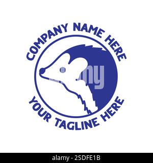 Vintage Igel Kopf Gesicht mit kreisförmigem Rahmen Abzeichen Emblem Label Logo Design Vektor Stock Vektor