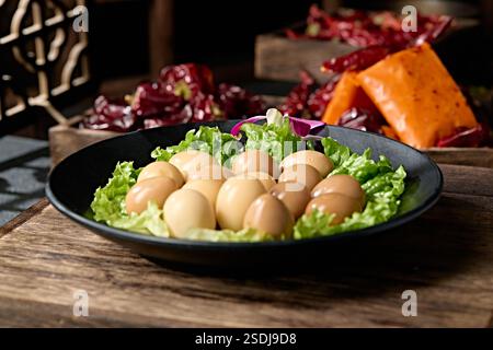 Snack Solewachteleier Stockfoto