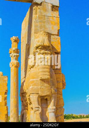 Persepolis, eine antike Hauptstadt der Könige der Achämenischen Dynastie des Iran (Persien), wurde 1979 zum UNESCO-Weltkulturerbe erklärt. Stockfoto