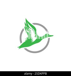 Vektor des fliegenden Wildenten-Designs auf weißem Hintergrund. Wilde Tiere. Vogel. Leicht bearbeitbare, mehrschichtige Vektorillustration. Stock Vektor