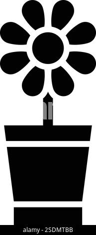 Pflanztopf-Vektor-Symbol Design-Illustration Stock Vektor