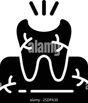 Vektor-Symbol Für Gebrochene Zähne Konstruktionsillustration Stock Vektor