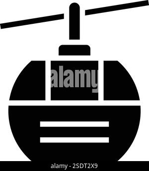 Seilbahnkabine Vektor-Symbol Design-Illustration Stock Vektor