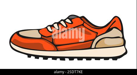 Bunte Zeichentrickvektorzeichnung eines Sportschuhs Stock Vektor