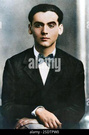 Portrait de Federico Garcia Lorca, ca. 1925 - spätere Färbung Stockfoto