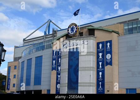 Stamford Bridge, Heimstadion des Chelsea Football Club, West London, Großbritannien Stockfoto