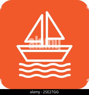 Bootsvektor-Symbol Design-Illustration Stock Vektor