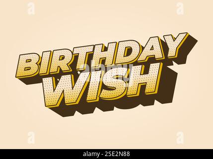 Geburtstagswunsch. Texteffekt-Design für Social-Media-Anzeigen oder Printwerbung mit hellen Farben Stock Vektor