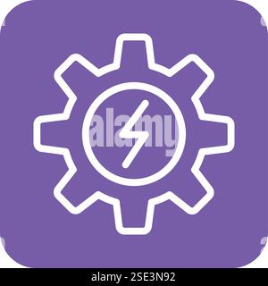 Illustration des Vektor-Symbols für elektrische Zahnräder Stock Vektor