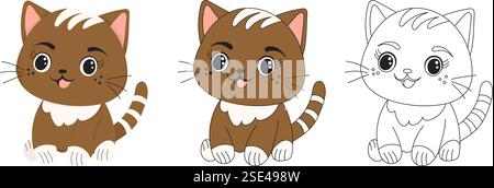 Katzenmalbuch isolierter Vektor Stock Vektor