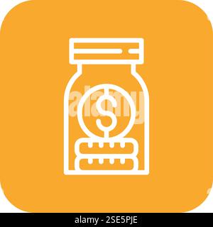 Geldglas Vektor Symbol Design Illustration Stock Vektor