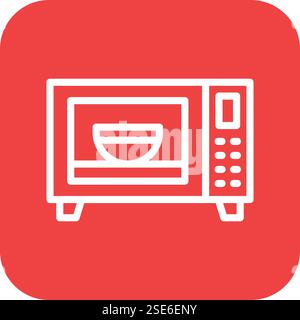Mikrowellenofen Vektor Symbol Design Illustration Stock Vektor