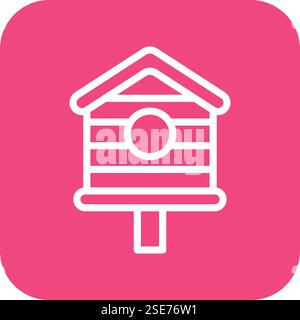 Vogelhaus Vektor Icon Design Illustration Stock Vektor