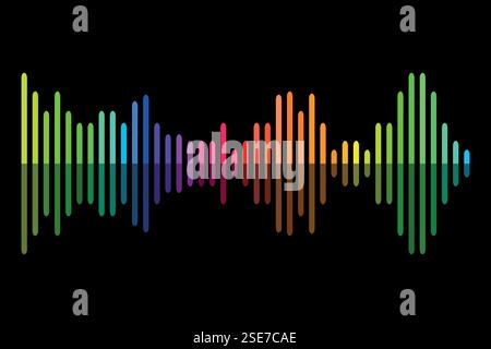 Moderner Sound-Equalizer in leuchtendem Neon. Stock Vektor