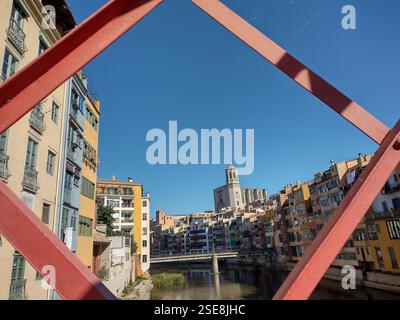 GIRONA UND ONYAR RIVER Stockfoto
