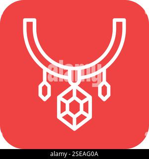 Halskette Vektor Icon Design Illustration Stock Vektor