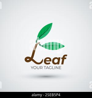 Design-Vorlage mit Letter L Leaf Logo Stock Vektor
