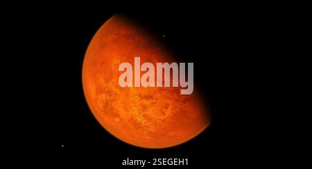 Trappist-1b ist ein felsiger Planet, der den roten Zwergstern Trappist-1 umkreist. Es ist einer von sieben erdgroßen Planeten im TRAPPIST-1-System. Stockfoto