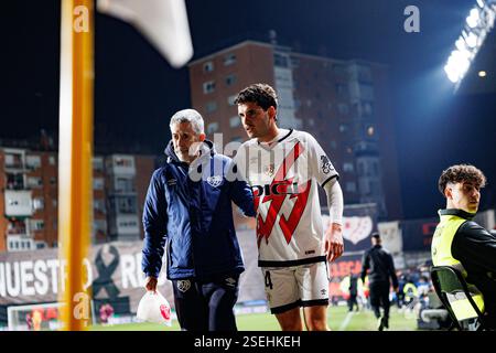 Sergio Camello (Rayo Vallecano) wurde während des LaLiga EA SPORTSPIELS zwischen den Teams von Rayo Vallecano und Real Valladolid CF im Estadio de Vallecas gesehen. Endergebnis: Rayo Vallecano 1:0 Real Valladolid CF Stockfoto