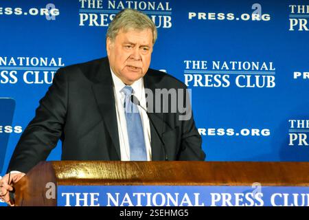 William Barr, Generalstaatsanwalt der ersten Trump-Regierung, spricht bei der Amtseinführung des neuen Präsidenten des National Press Club am 7. Februar 2025 Stockfoto