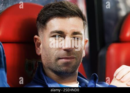 Adrian Embarba (Rayo Vallecano) wurde während des LaLiga EA SPORTSPIELS zwischen den Teams von Rayo Vallecano und Real Valladolid CF im Estadio de Vallecas gesehen. Endergebnis: Rayo Vallecano 1:0 Real Valladolid CF Stockfoto