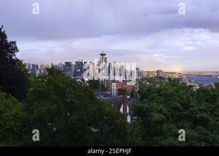 Blick auf Seattle von Kerry Park, Washington, Seattle, USA, Nordamerika Stockfoto
