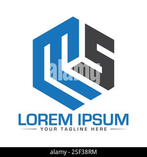 Ms Letter Logodesign Stock Vektor