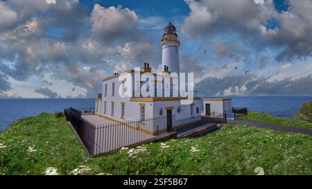 Turnberry Lighthouse oder Turnberry Point Lighthouse, erbaut von David und Thomas Stevenson im Jahr 1871 an der schottischen Küste von South Ayrshire. Turnberry li Stockfoto