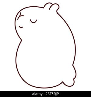 Kawaii süße Umrisse Capybara. Farbzeichnung der Seitenlinie. Stock Vektor