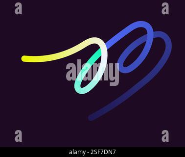 Helle, neonfarbene Formen mit glatten Kurven und Schleifen. Lebendige Farben übergehen durch nahtlose Verläufe und mischen Farbtöne wie Rosa, Blau, Grün, A Stock Vektor