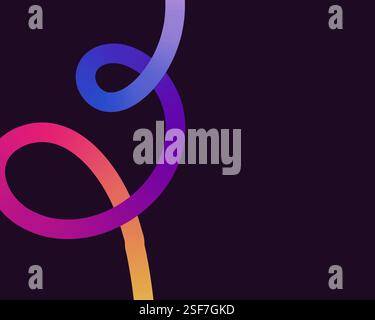 Helle, neonfarbene Formen mit glatten Kurven und Schleifen. Lebendige Farben übergehen durch nahtlose Verläufe und mischen Farbtöne wie Rosa, Blau, Grün, A Stock Vektor