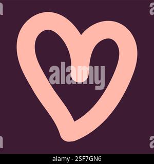 Verlaufsdarstellungen des Herzens. Moderne Bandformen, verflochtene Schlaufen, glatte Kurven. Perfekt für Valentinstag. Minimalistisches Design, abstrakte Romantik Stock Vektor