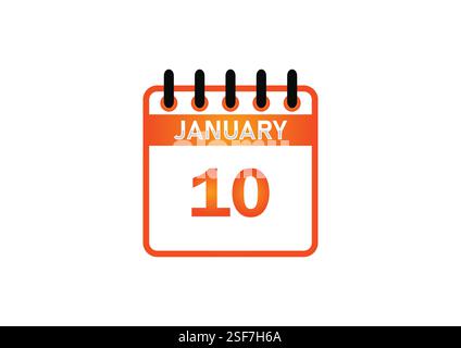 Januar, Kalendersymbol und Erinnerung an den Tageskalender des Zeitplaners. Vektorabbildung abgewickelt. Stock Vektor