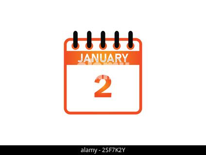 Januar, Kalendersymbol und Erinnerung an den Tageskalender des Zeitplaners. Vektorabbildung abgewickelt. Stock Vektor