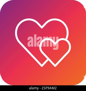 Zwei Herzen Vektor-Symbol Design Illustration Stock Vektor