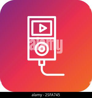 Musik-Player-Vektor-Symbol-Design-Illustration Stock Vektor