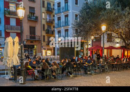 Tapas-Bar auf dem Bürgersteig, Valencia, Valencia, Spanien Stockfoto