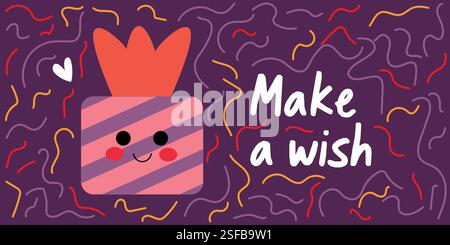 Farbenfrohe Geschenkbox mit inspirierender Botschaft zur Feier oder zum Wunsch Stock Vektor