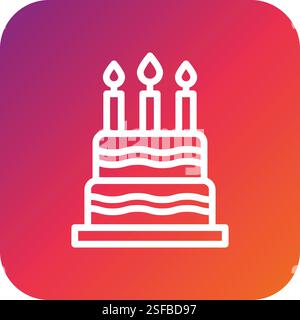 Tortenvektor-Symbol Konstruktionsillustration Stock Vektor