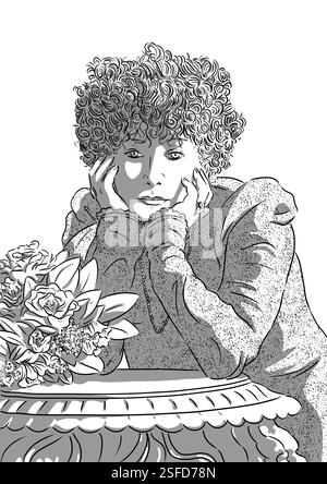 Porträt von Sarah Bernhardt, der Göttlichen Sarah, berühmten französischen Schauspielern der Belle Epoque Stockfoto