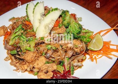 Nahaufnahme von Pad See Ew Thailand Dish Stockfoto